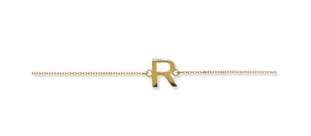 Pulsera Flat inicial 7mm con cadena