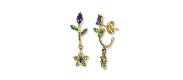 Pendientes Flor Dalia Amarillo